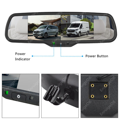 Citroen Dispatch 2007-2016 Dual Brake Light Reverse Camera & 6.86'' Split Screen9