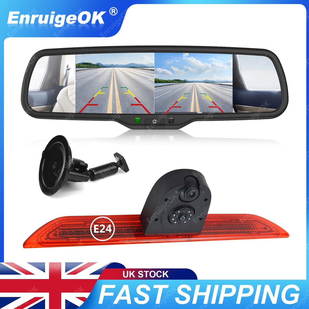 For Ford Transit 350 MK8 Rear Brake Light Reversing Camera & Dual Split Monitor0