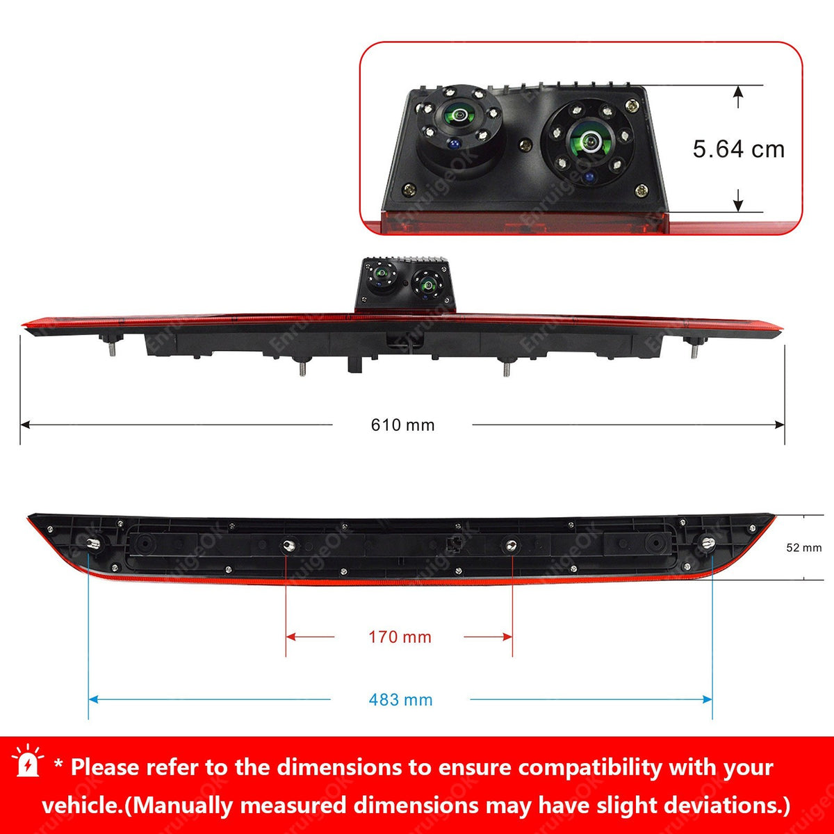 NEW Daul Brake Light Reverse Camera for Maxus LDV Deliver 9 & Dual Split Monitor4