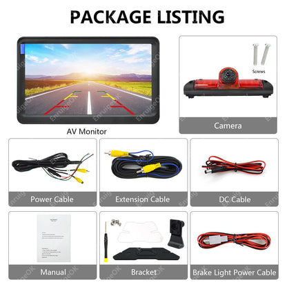 7" Monitor & Rear Brake Light Reversing Camera Kit For Fiat Ducato Citroen Relay17