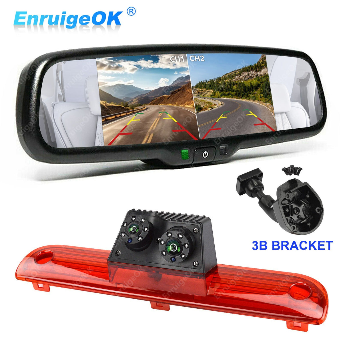 For Peugeot Boxer Fiat Ducato Brake Light Reversing Camera & 6.86" Split Screen0