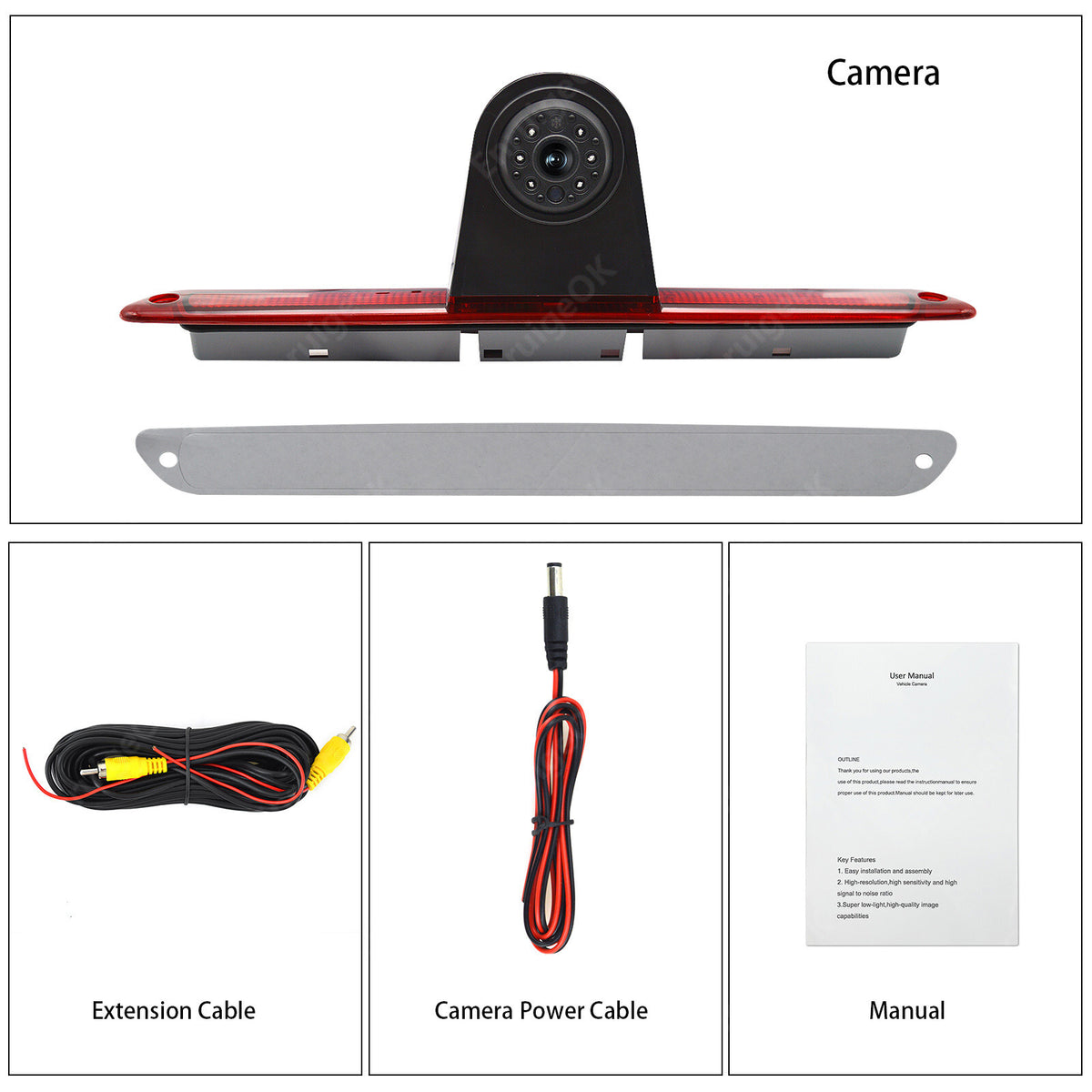 Rear View Brake Light Reversing Camera For Mercedes-Benz Sprinter VW Crafter2