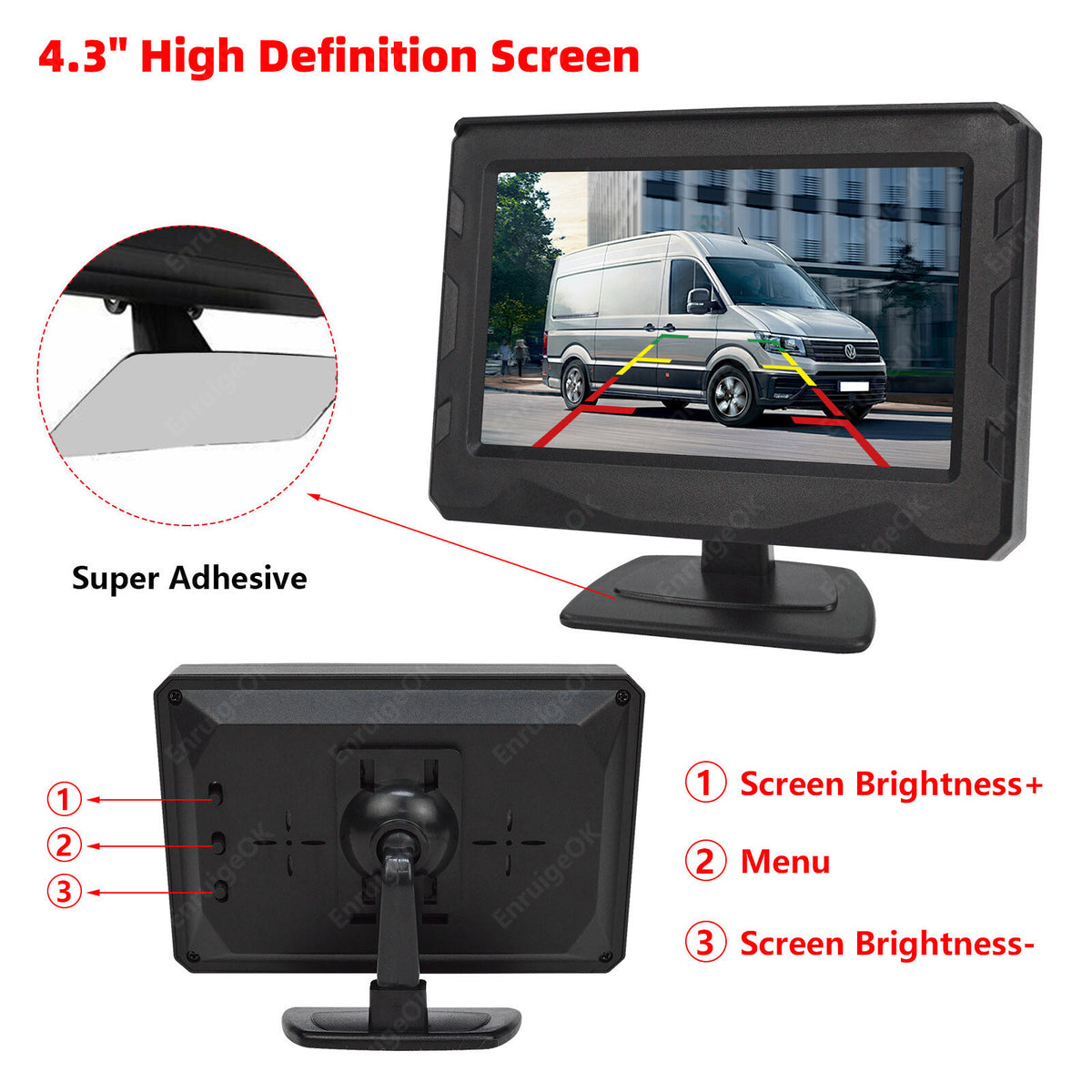 Reverse Camera For Mercedes Sprinter VW Crafter Brake Light Rear & 4.3" Monitor13