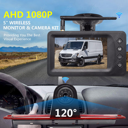 Wireless 5" Monitor & Brake Light Reversing Camera For Mercedes-Benz Sprinter/VW3