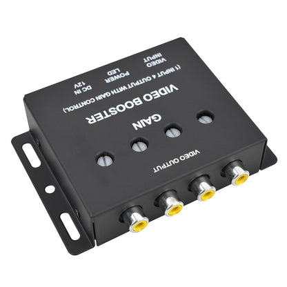 1-Input to 4-Outputs 4 Channels RCA Video Signal Booster Splitter In-Car Monitor7