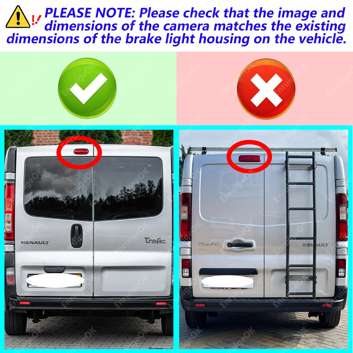7'' Monitor Brake Light Reversing Camera for Renault Trafic Opel Vauxhall Vivaro3
