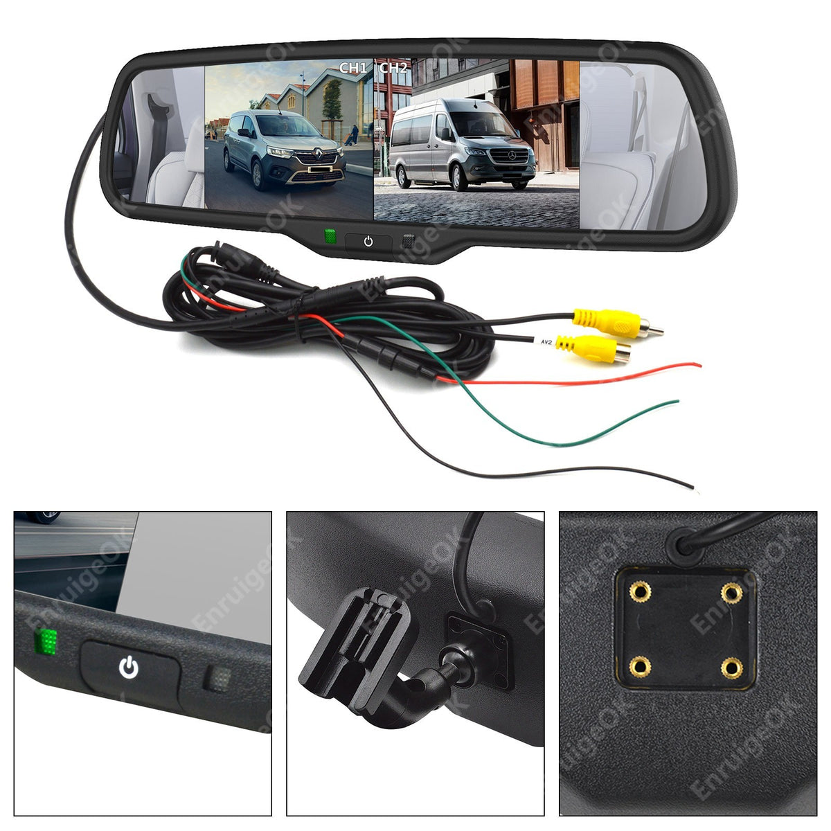 Mirror Monitor & Brake Light Reversing Camera For Vauxhall Vivaro Fiat Talento18