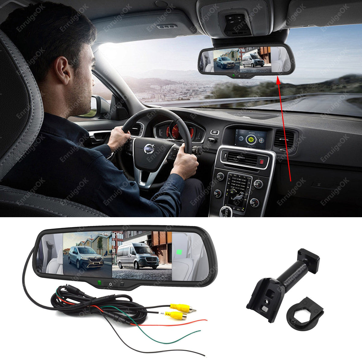 Fiat Ducato Peugeot Boxer Rear Brake Light Reversing Camera + 6.86" Split Screen9