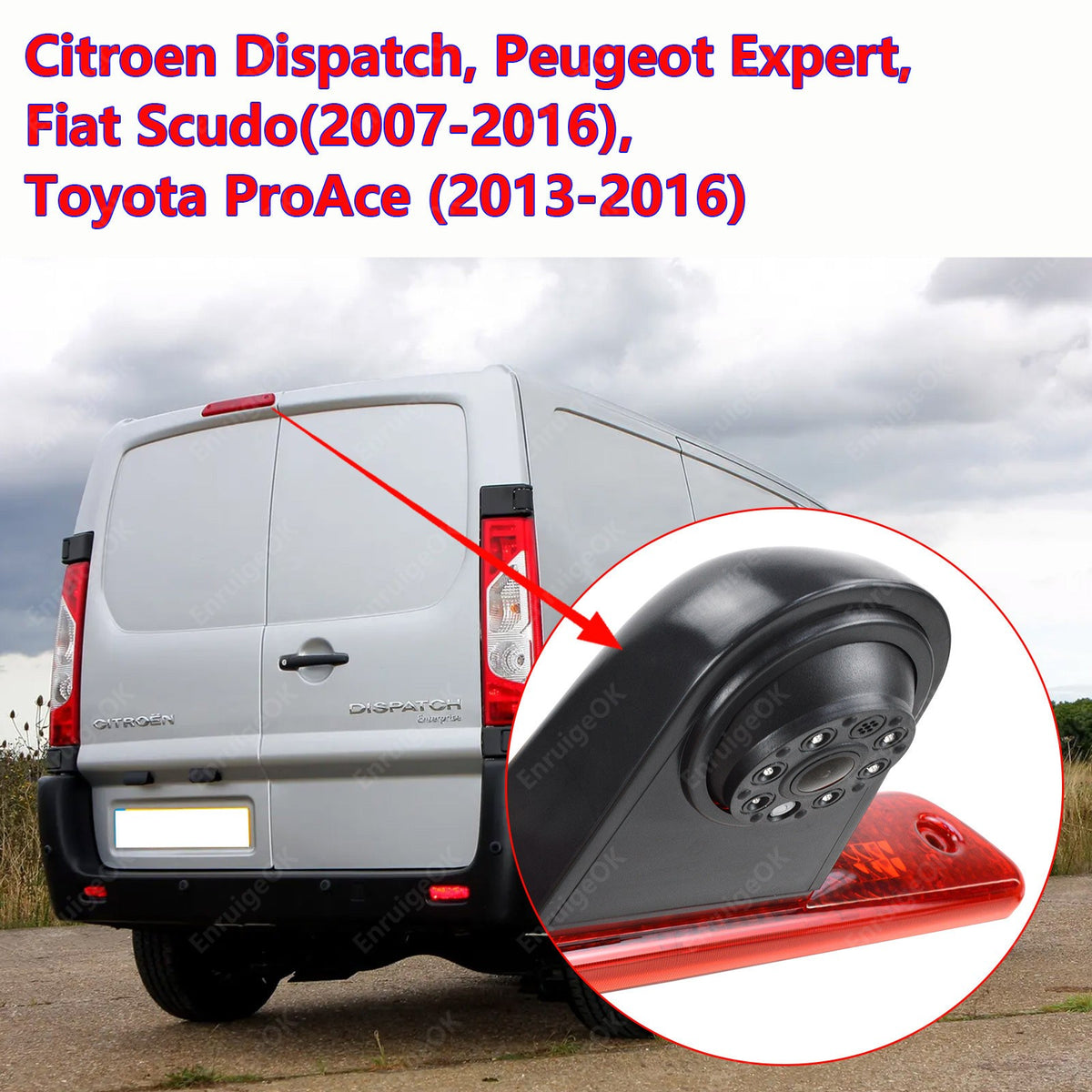 2007-2016 Peugeot Expert Reverse Backup Camera with Building in LED Brake Light3