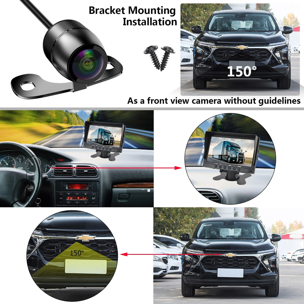 Universal Rear View Backup Camera Reverse Parking Cam HD Night Vision Waterproof6