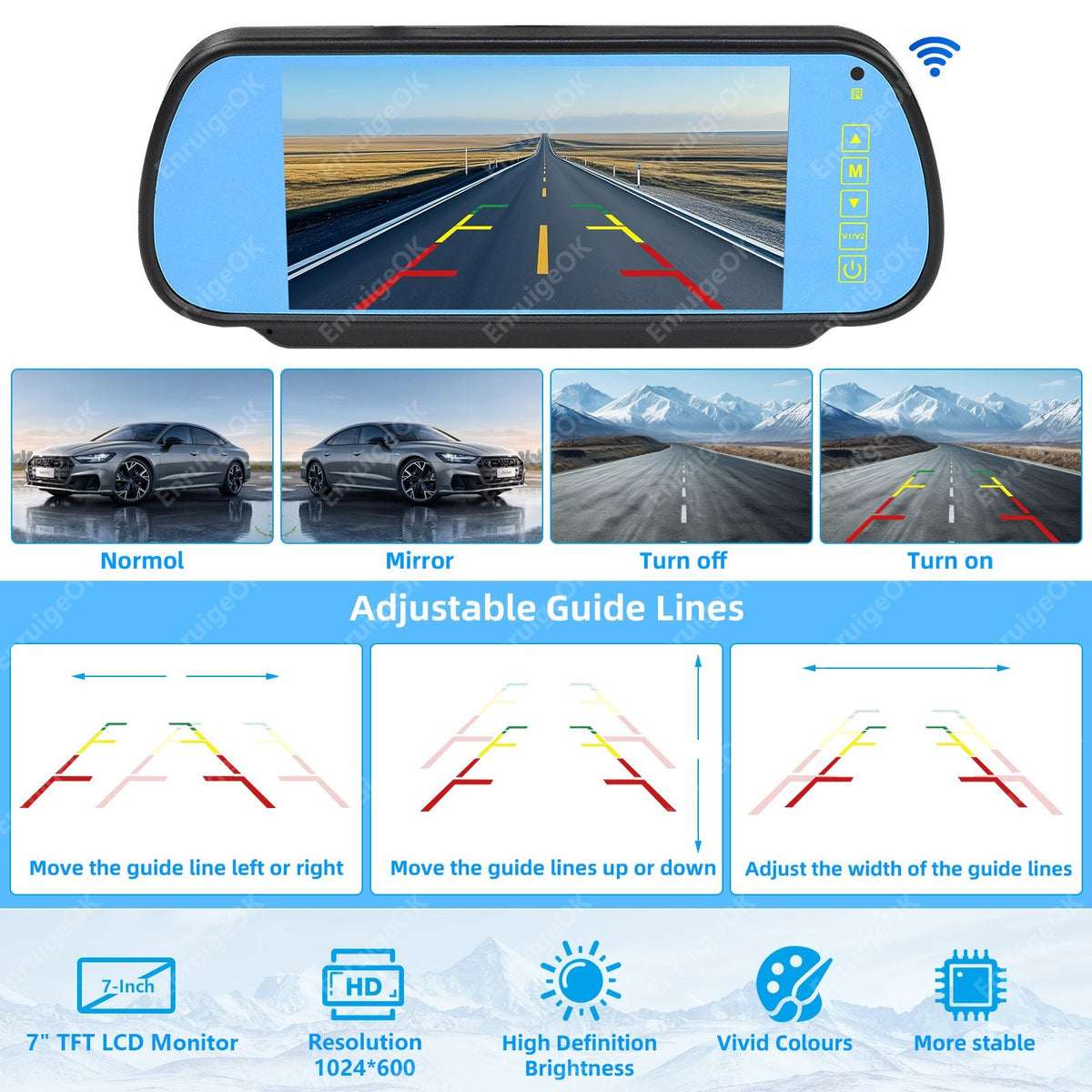 Wireless Brake Light Backup Camera & 7'' Monitor for Mercedes Benz Sprinter Van10