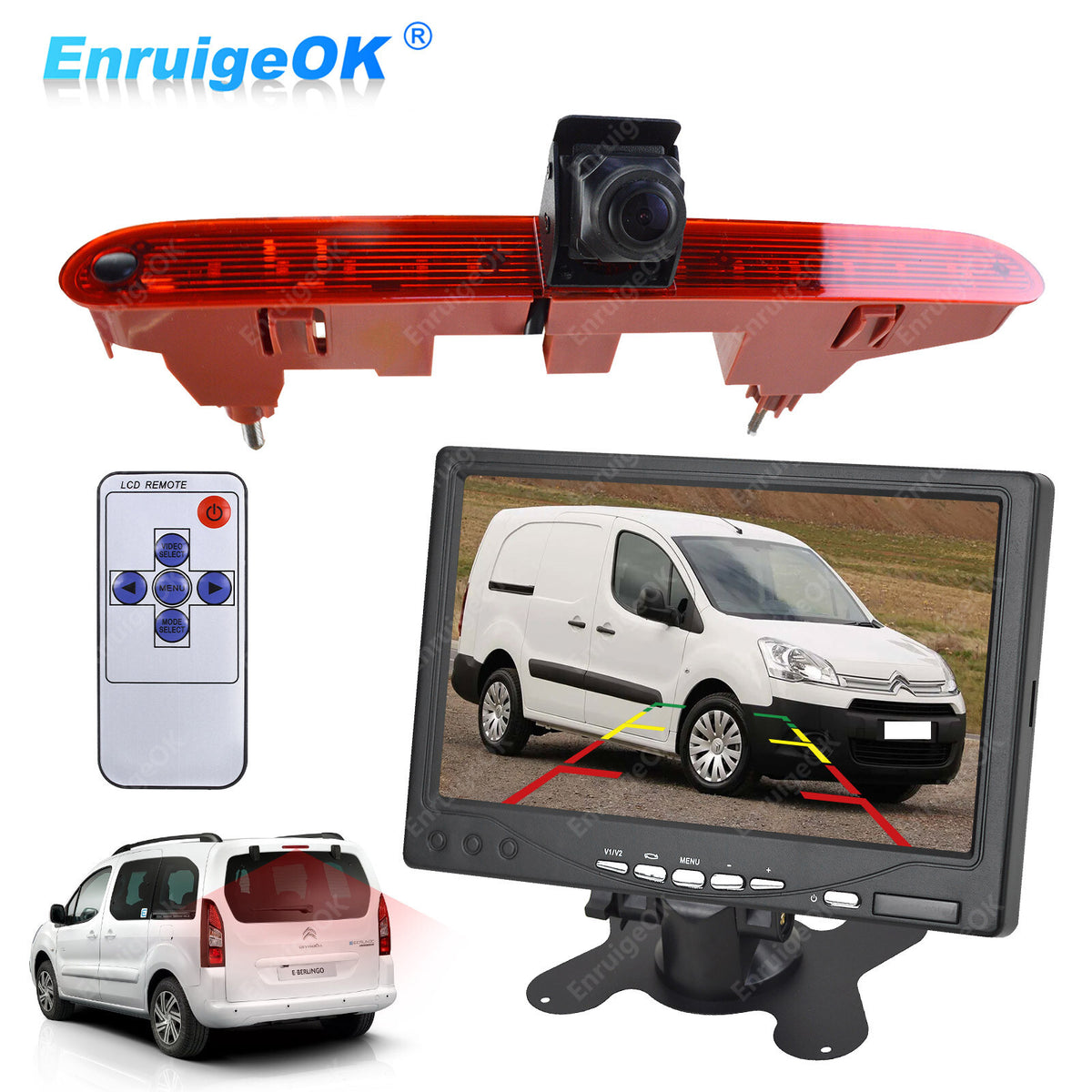 Citroen Berlingo Peugeot Partner MK2 MK3Brake Light Reversing Camera &7" Monitor0