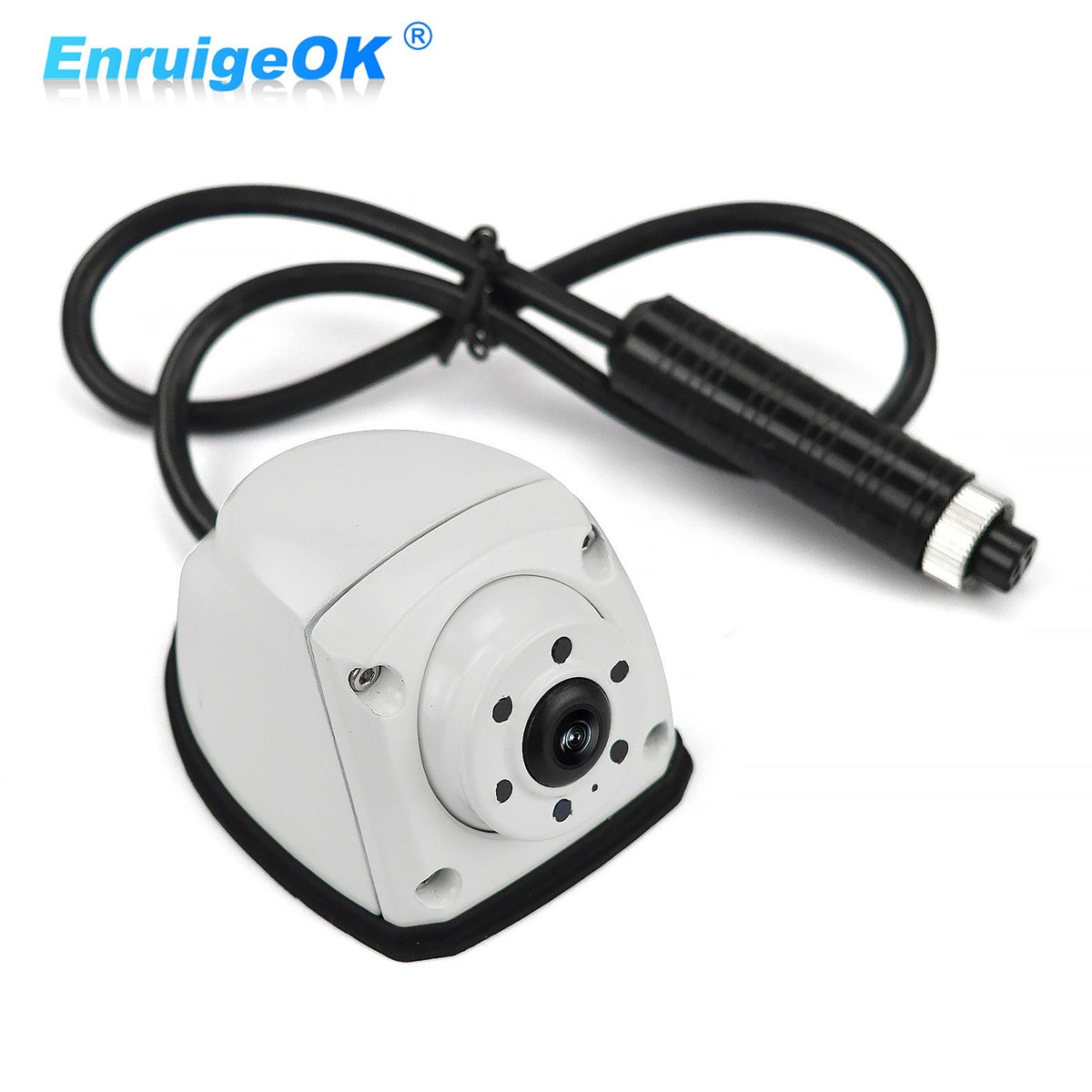 White 4PIN Forward/Side View Camera 5 IR LEDs Waterproof 9-35v Truck Caravan Rv0