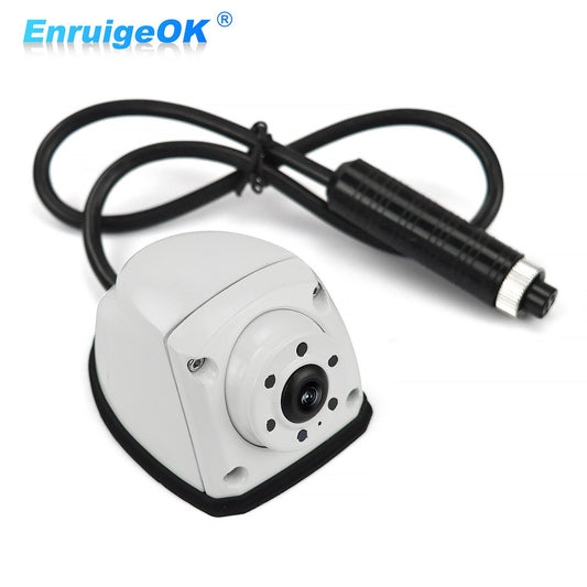 White 4PIN Forward/Side View Camera 5 IR LEDs Waterproof 9-35v Truck Caravan Rv0
