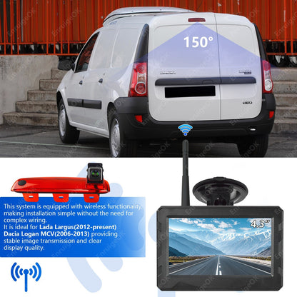 Wireless Rear Brake Light Reverse Camera Kit For Dacia Dokker/Lada Largus Cross2