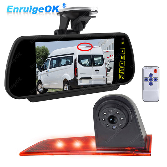 7" Monitor & Double Door Brake Light Reverse Camera For Ford Transit Custom Van0