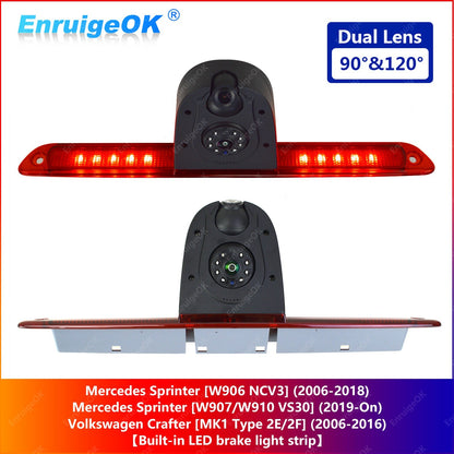 Dual Lens Brake Light Reversing Camera for Mercedes Sprinter W906 VW Crafter MK10