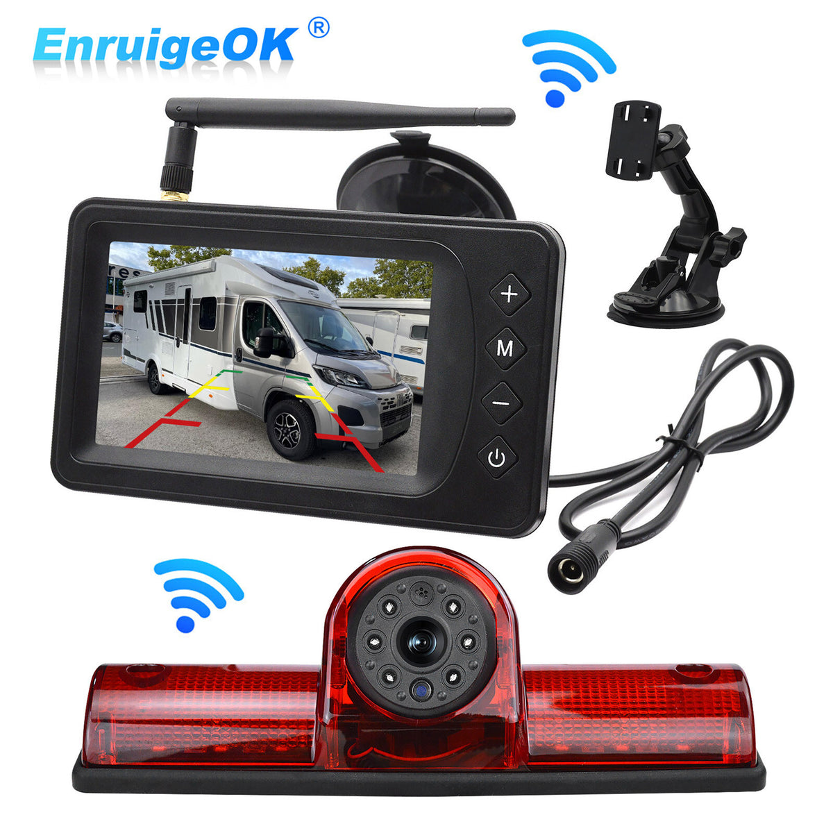 Wireless Universal High Level Brake Light Reverse Camera Kit for Commercial Vans0