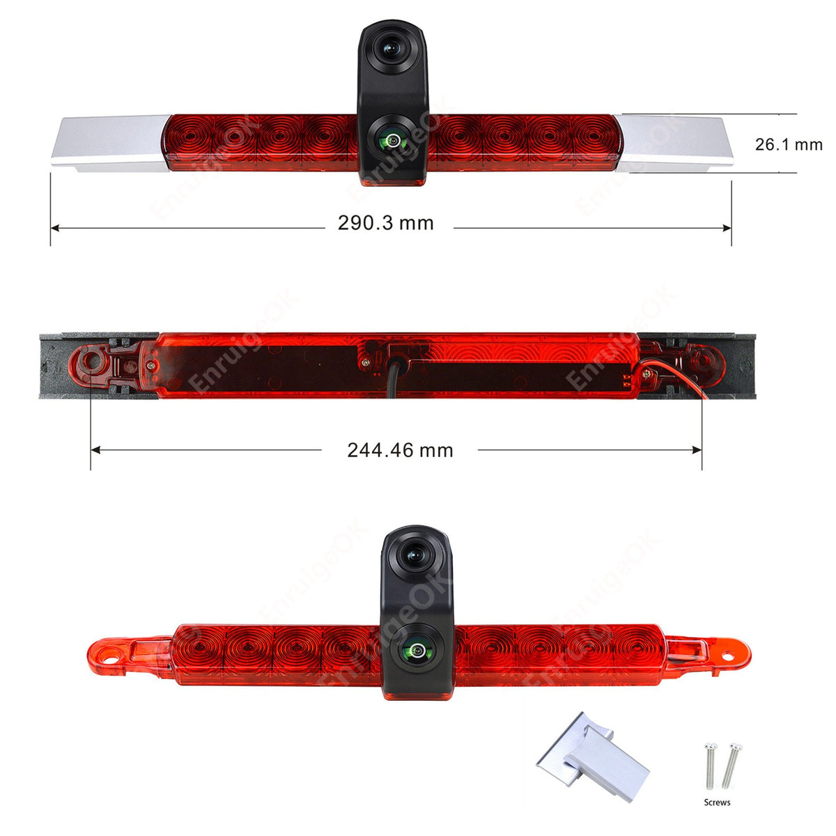 Dual Lens Brake Light Reversing Camera & 6.86" DVR Split Monitor Kit for Vans4