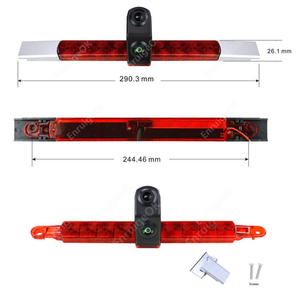 Dual Lens Brake Light Reversing Camera & 6.86" DVR Split Monitor Kit for Vans4