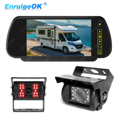 7" Monitor Bus Caravan RVs Truck Night Vision Rear View Reverse Camera Kit0