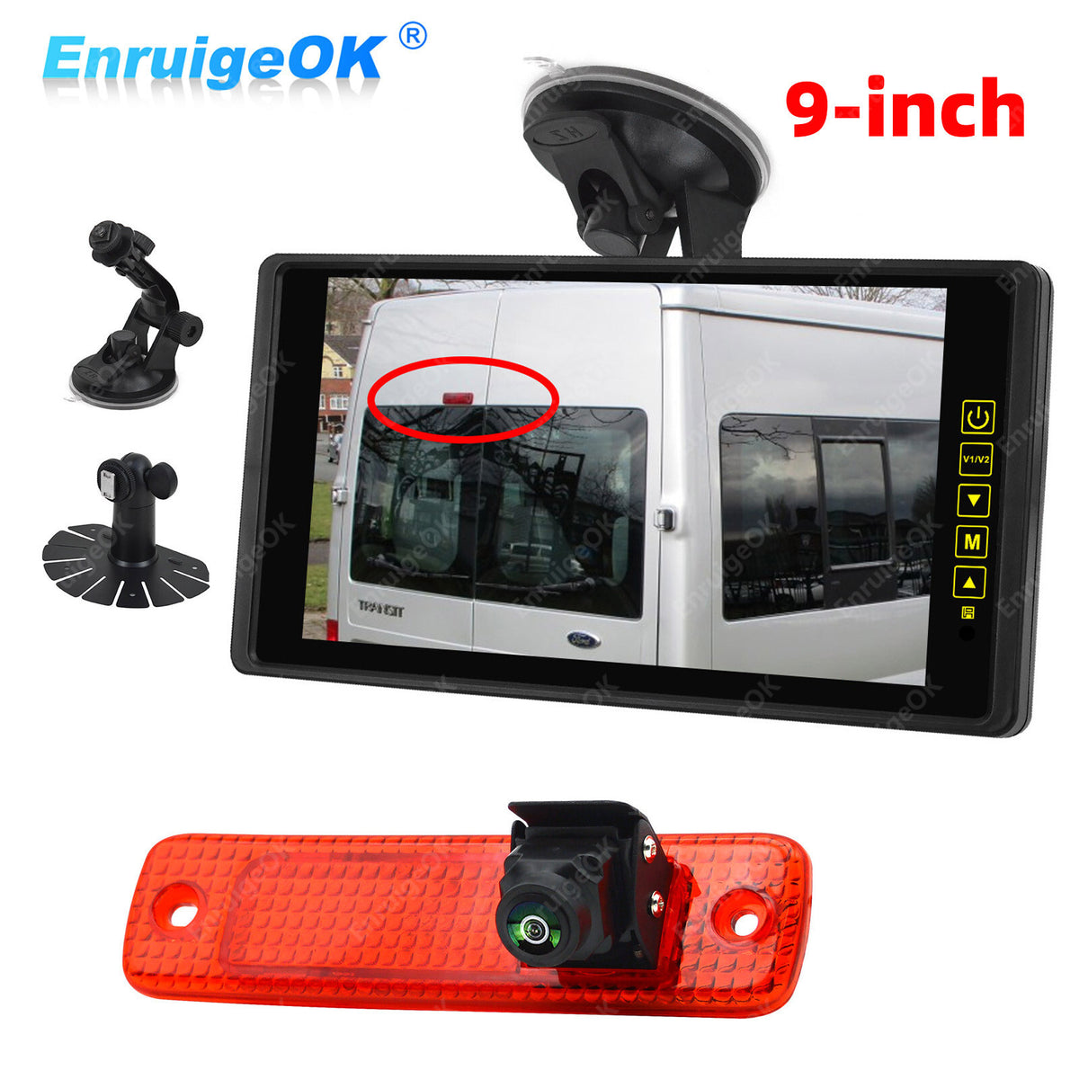 Rear Brake Light Reversing Camera for Ford Transit Van 2006-2013 &9" Monitor Kit0