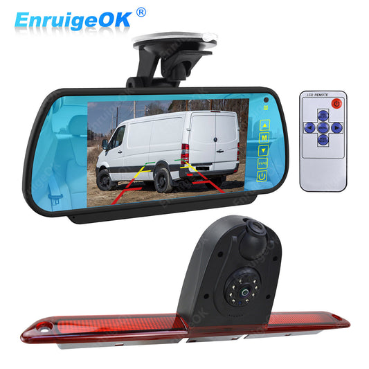 7" Monitor Windscreen Cup &Dual Brake Light Reverse Camera For Mercedes Sprinter0