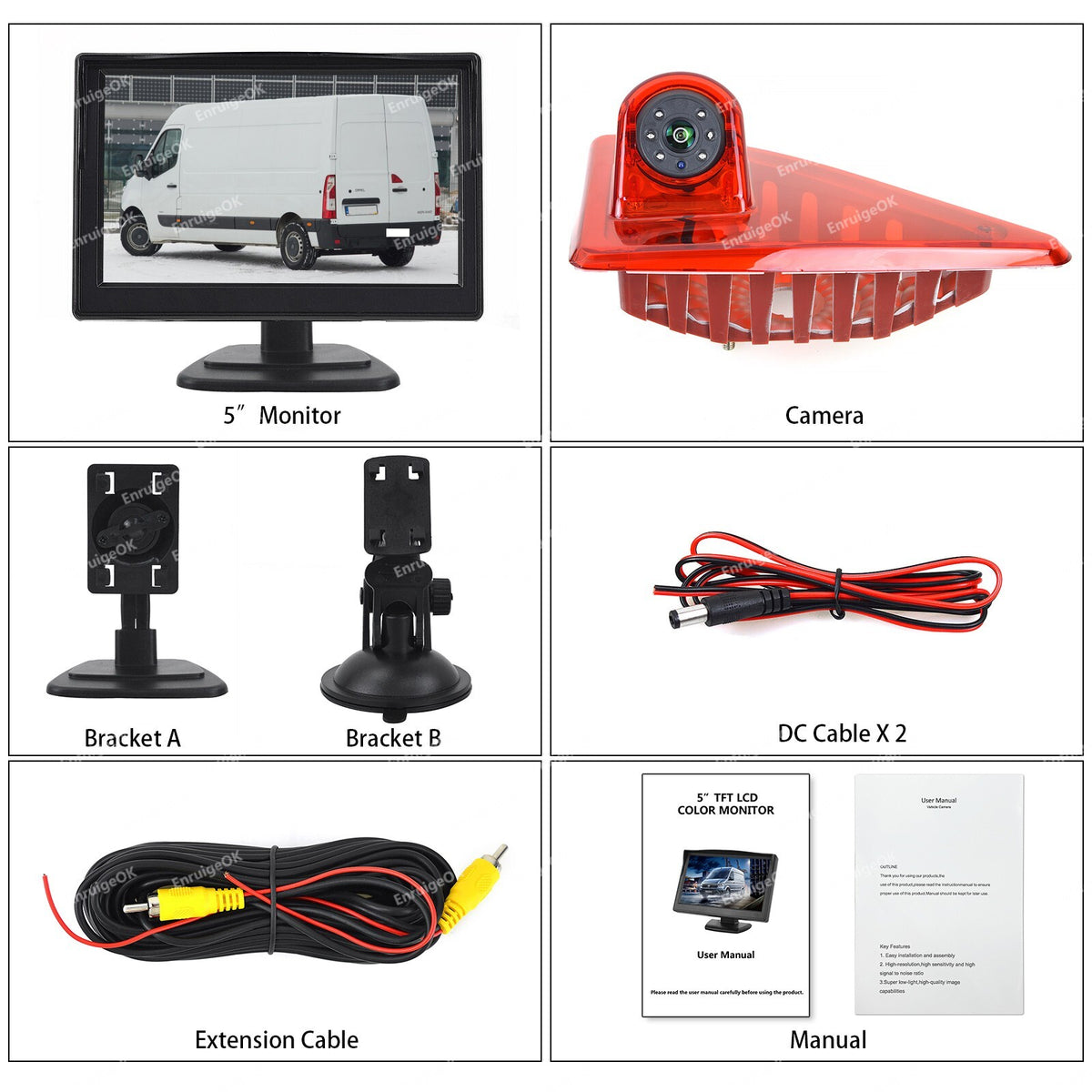 Brake Light Reversing Camera Kit for Renault Master Nissan NV400 Opel Movano19
