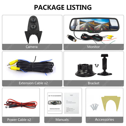 Dual Roof Mount Reverse Camera & 6.86" Split Monitor for Mercedes Sprinter Van9