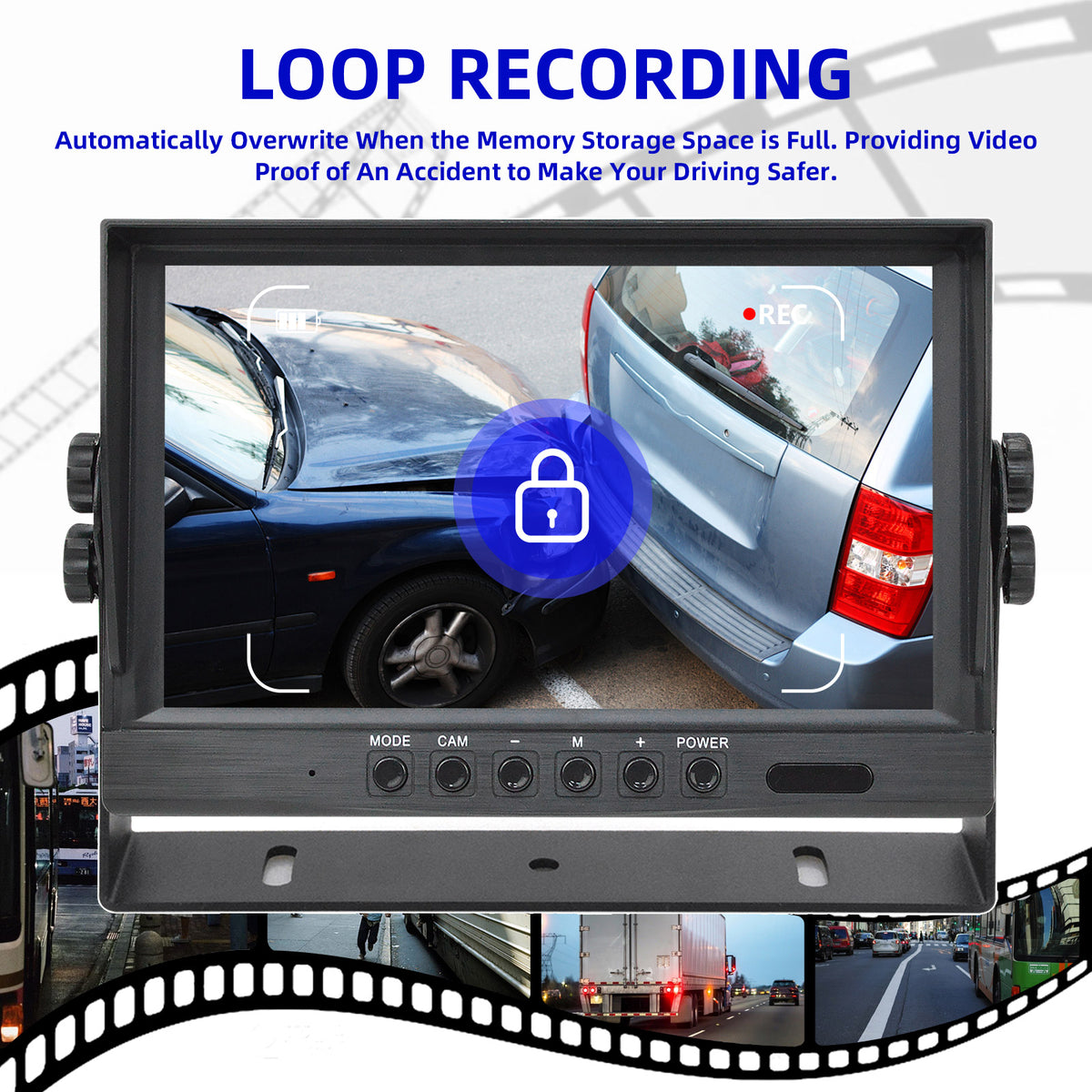 9" HD Waterproof Monitor Acousto-optic Alarm + 4 Cameras