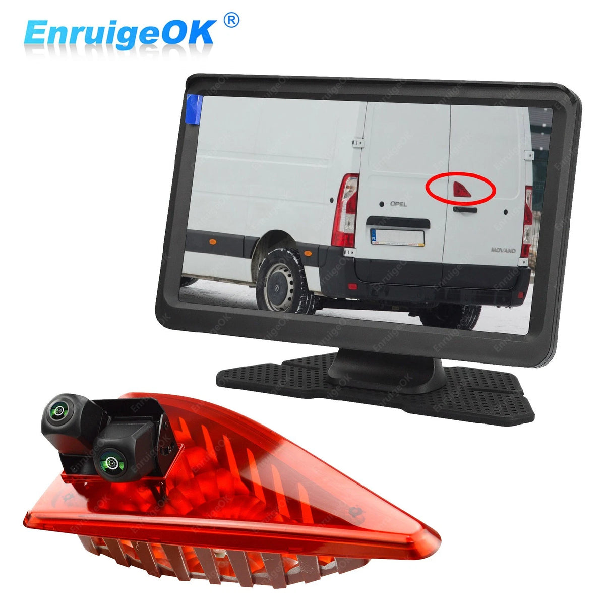 EnruigeOK AHD dual brake light reverse camera with 7 inch monitor for Renault Master III, Movano B and Nissan NV400