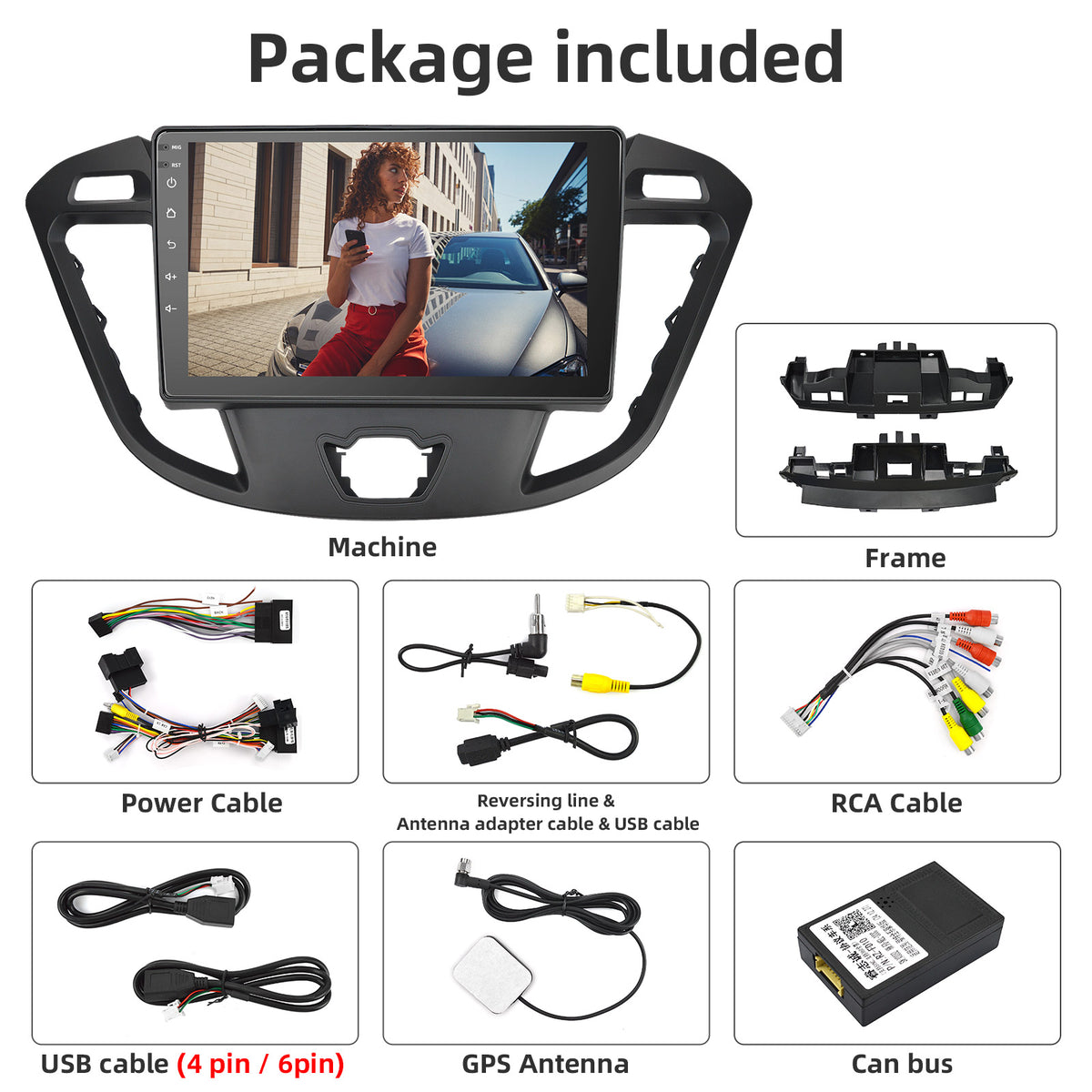 9" HD Touchscreen for Ford Transit Custom 2012-2021