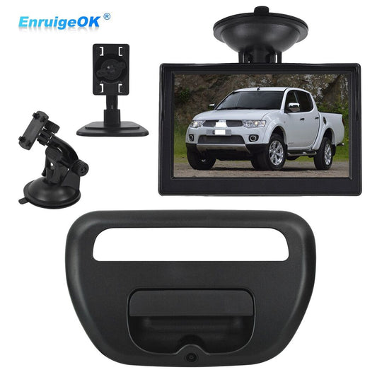 Tailgate Handle Backup Camera for Mitsubishi L200 Triton 2005-2015 + 5" Monitor