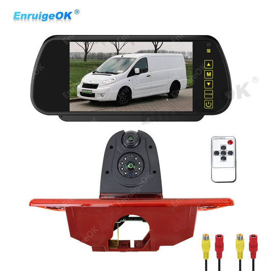 7" Monitor & Dual Brake Light Reversing Camera for Peugeot Expert Toyota Proace