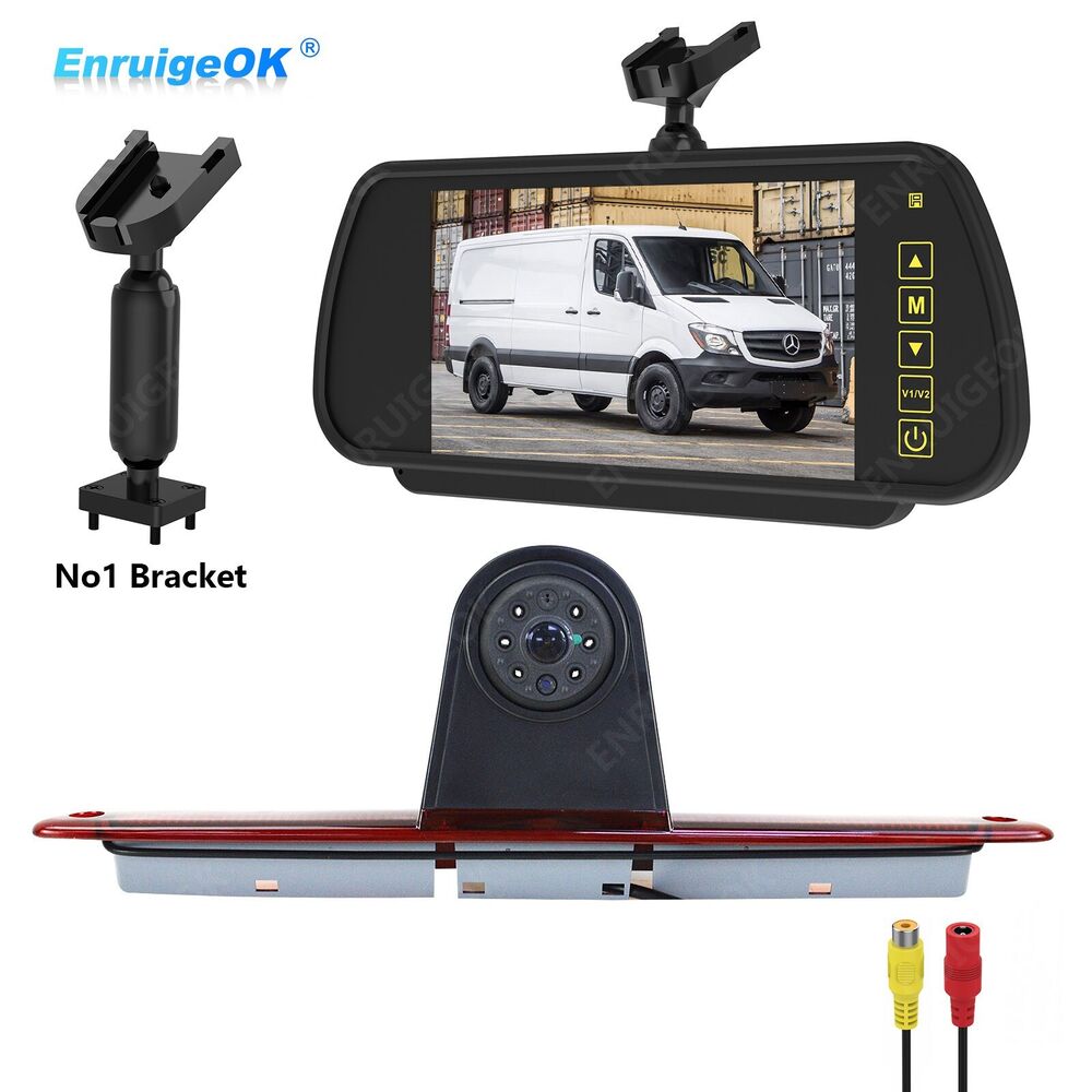 7" Mirror Monitor Brake Light Backup Camera For Mercedes-Benz Sprinter Van