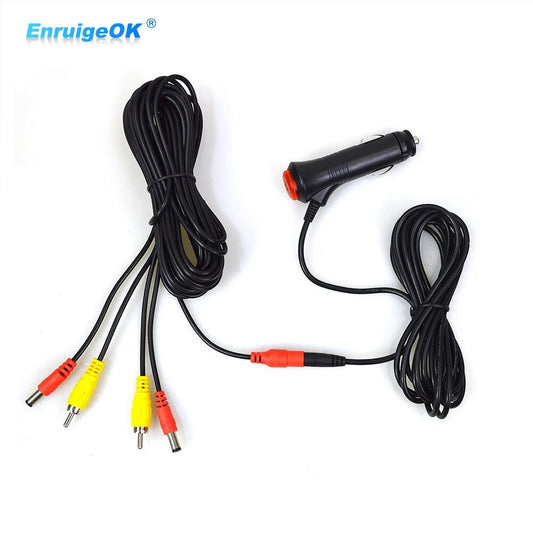 Car Cigarette lighter RCA Video Power Adapter Cable For Rear View Backup Camera