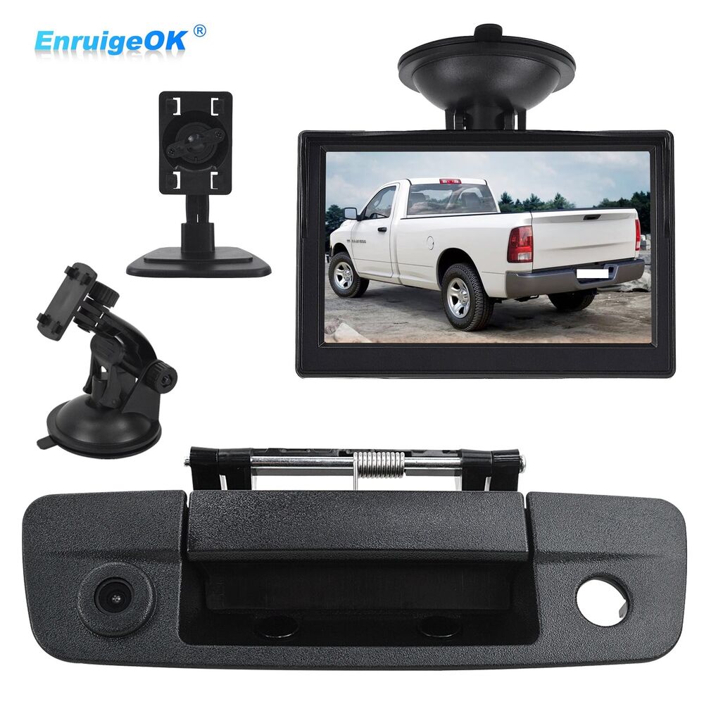 Tailgate Handle Backup Camera For 2009-2017 Dodge Ram 1500 2500 3500 +5" Monitor