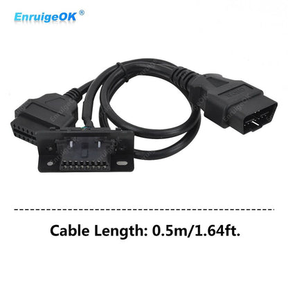 Underdash Mount OBD II Splitter Extension Y Cable J1962 for GPS Tracking Devices