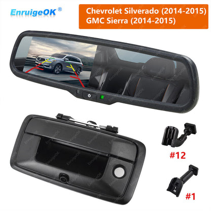 For 2014-2015 Chevy Silverado GMC Sierra Tailgate Handle Backup Camera Kit