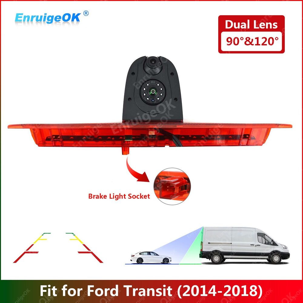 Dual Lens Brake Light Rear View Reversing Camera for Ford Transit Van 2014-2018