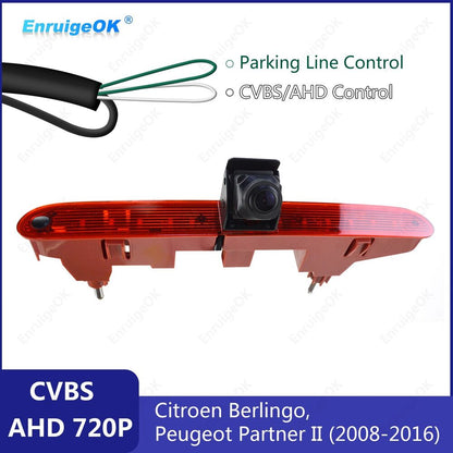 Car Brake Light Backup Camera for Citroen Berlingo Peugeot Partner 2008-2016