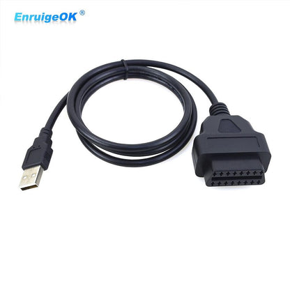 16Pin OBD2 To USB Port Charger Adapter Cable Connector Diagnostic Tool 3.3ft.