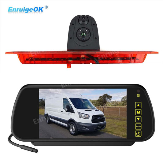 Dual Lens Brake Light Backup Rear View Camera for Ford Transit Van + 7'' Monitor