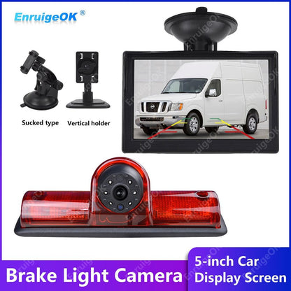 5" Monitor Rear Brake Light Reversing Backup Camera for Nissan NV 1500 2500 3500