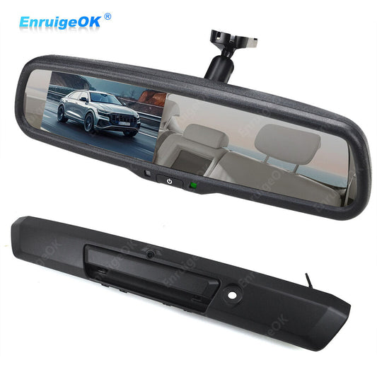 Fit for (2017-2020) Ford Super Duty Tailgate Handle Backup Camera + 4.3" Monitor