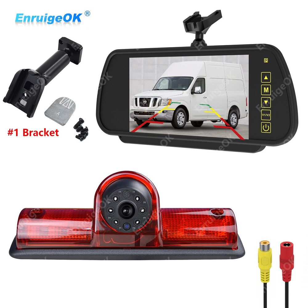 7" Monitor Brake Light Rear View Backup Camera For Nissan NV 1500 2500 3500