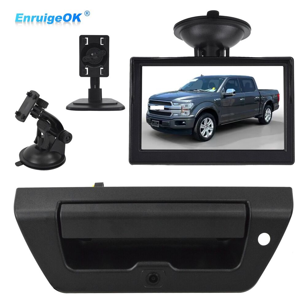 Tailgate Handle with Backup Camera for Ford F150 2015-2018 + 5'' Monitor Kit