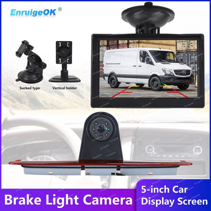 Brake Light Backup Rear View Camera Kit for Mercedes-Benz Sprinter+ 5" Monitor