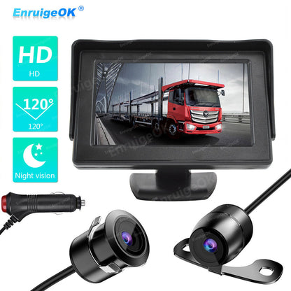 Car Rear View Backup Camera Reverse HD Parking Night Vision and 4.3" Monitor