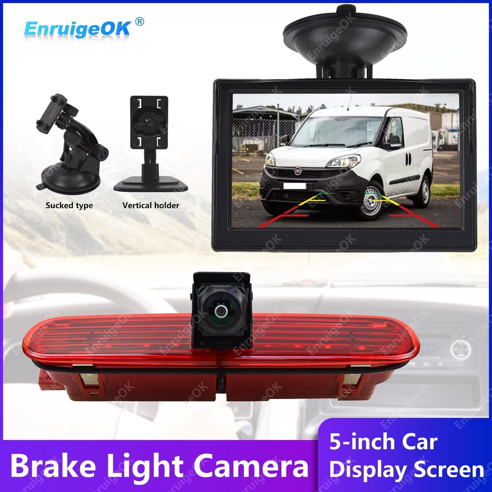 Brake Light Reversing Camera for Fiat Doblo, Opel /Vauxhall Combo + 5" Monitor